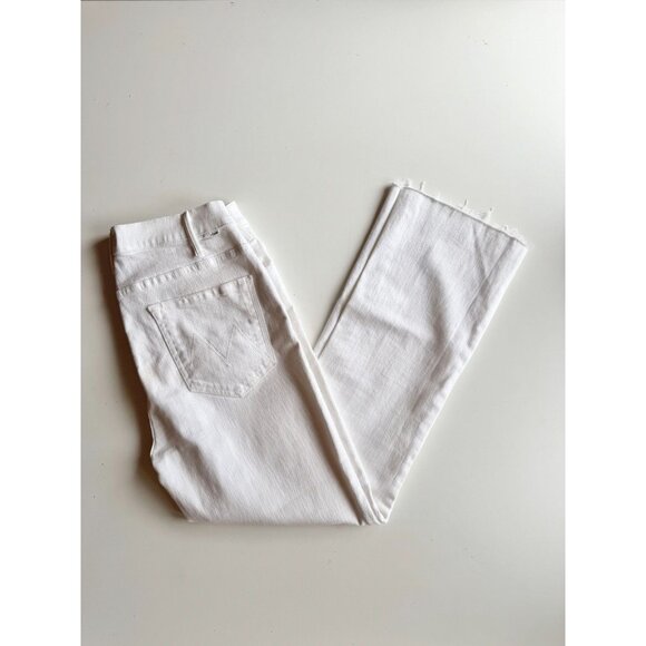 MOTHER The Hustler Ankle Fray Fairest of Them All White Flare Jeans, Size 30 - Picture 5 of 15